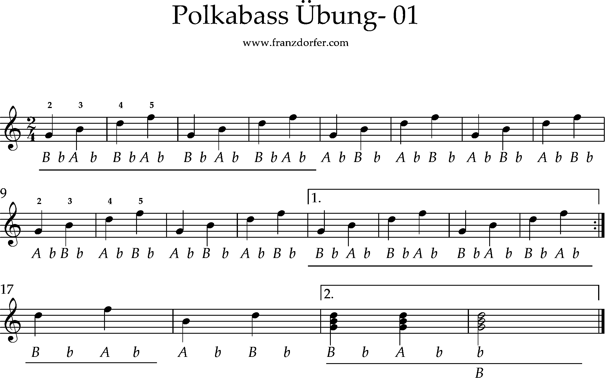 Steirsche Harmonika lernen- Polkabass- Übung 1